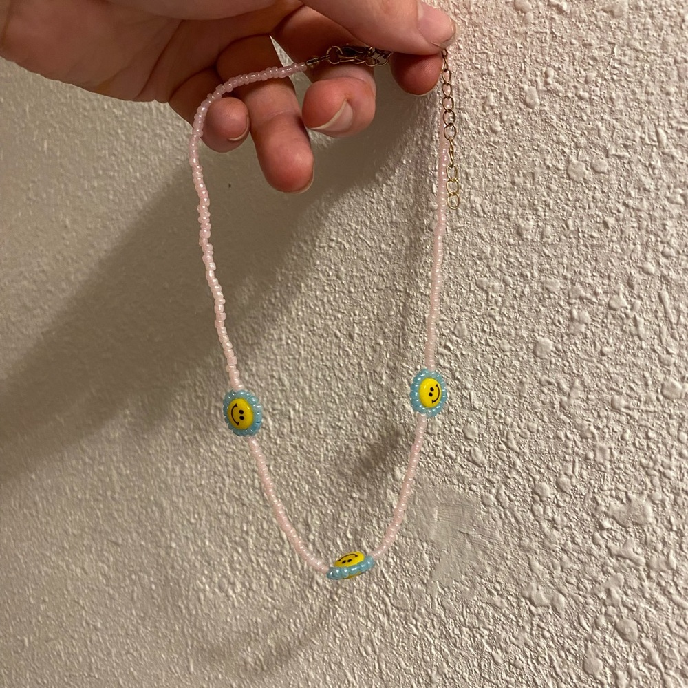 Smiley Face Beaded Choker